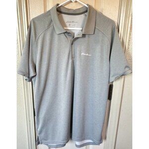 Eddie Bauer FreeDry Men’s Lg Grey Short Sleeve Golf Polo Shirt
